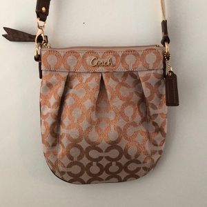 Rose Gold metallic Coach crossbody purse